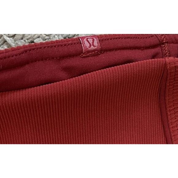 Lululemon Athletica Women's Daily Lineup 7/8 Red Ribbed 12 Legging Tight Gym - Picture 11 of 11